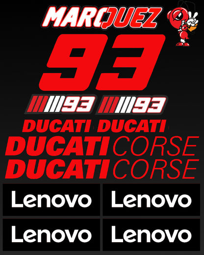 Ducati Lenovo Marc Marqeuz 93 stickerset